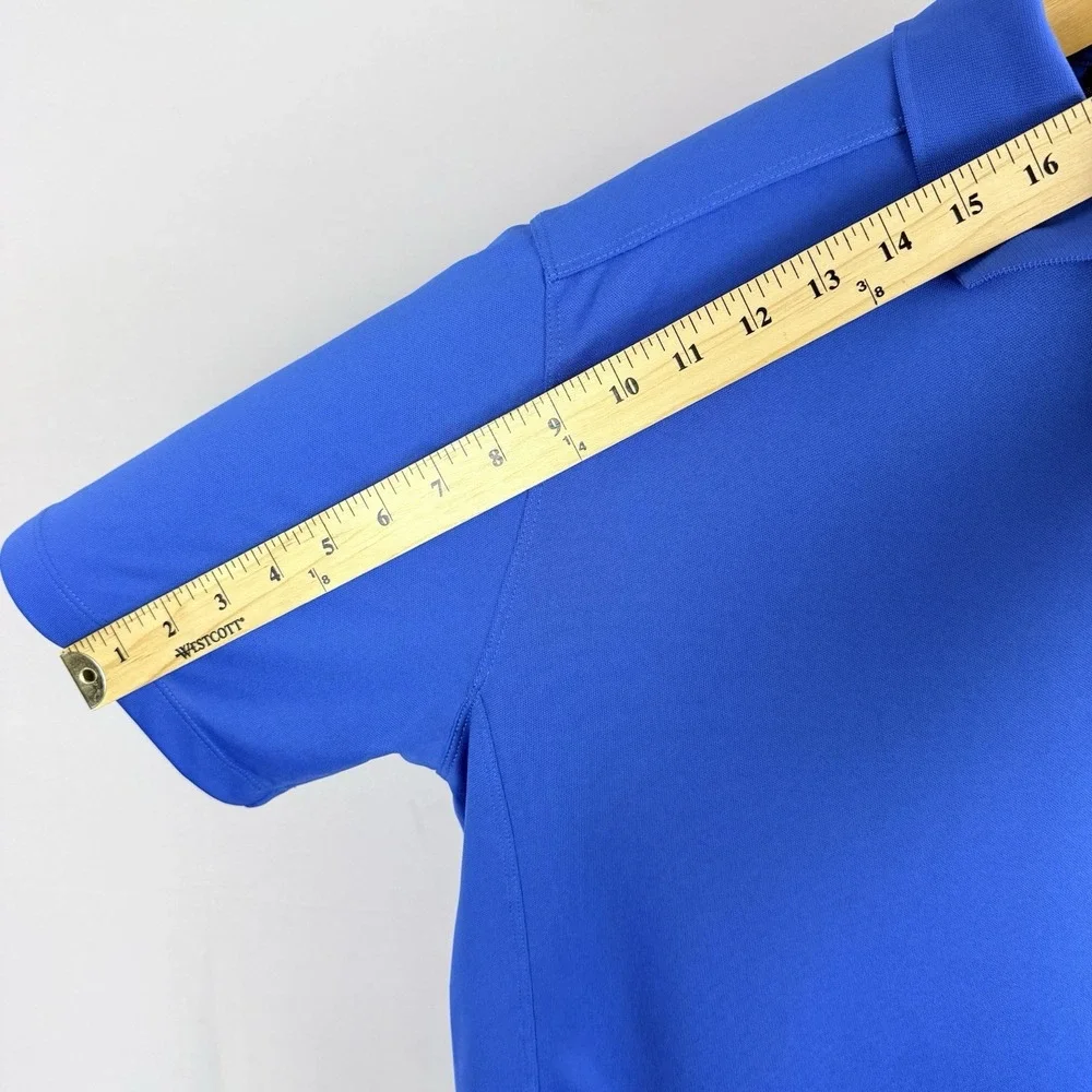 Nike Golf Polo Shirt Mens Large Blue Dri-Fit SS Performance Stretch Short Sleeve